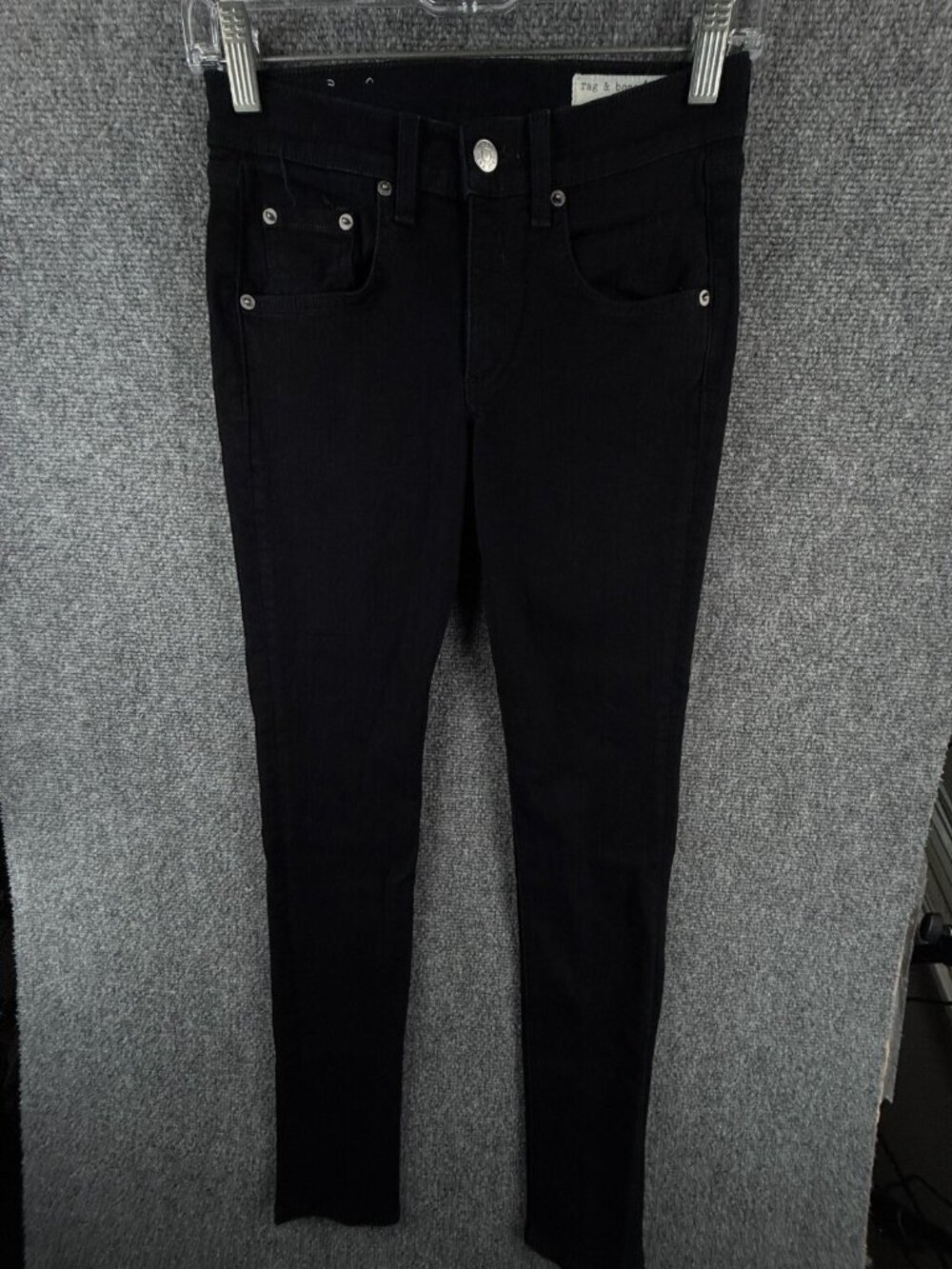 Rag Bone Jeans Size 24 Black Denim Stretch Skinny Casual Women Adult